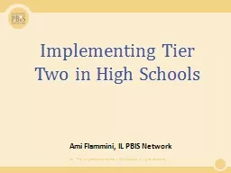 Implementing Tier Two in High Schools