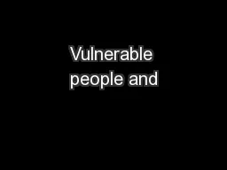 Vulnerable people and