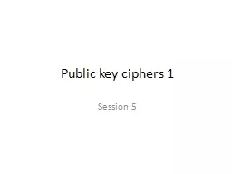 Public key ciphers 1