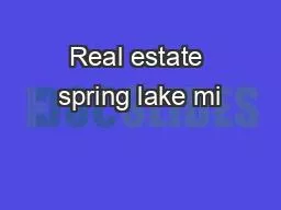 Real estate spring lake mi
