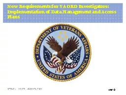 New Requirements for VA ORD Investigators: