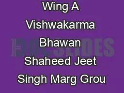 Wing A Vishwakarma Bhawan Shaheed Jeet Singh Marg Grou