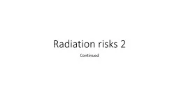 Radiation risks 2