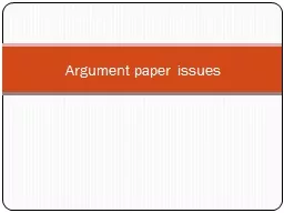 Argument paper issues