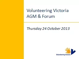 Volunteering Victoria AGM & Forum