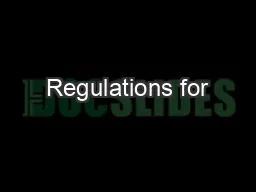 Regulations for