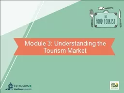 Module 3: Understanding the Tourism Market