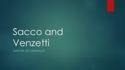 Sacco and Vanzetti