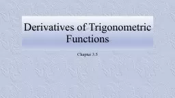 Derivatives of Trigonometric Functions