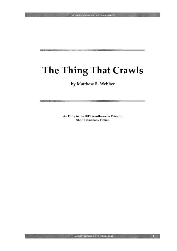 THE THING THAT CRAWLS BY MATTHEW R. WEBBER