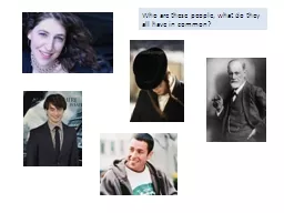 Who are these people, what do they all have in common?