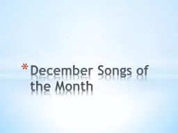 December Songs of the Month