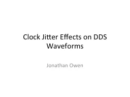 Clock Jitter Effects on DDS Waveforms