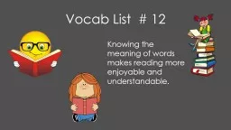 Vocab List  # 12