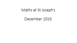 Maths at St Joseph’s