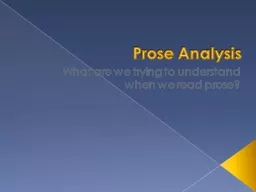 Prose Analysis
