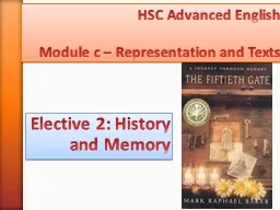 Elective 2: History and Memory