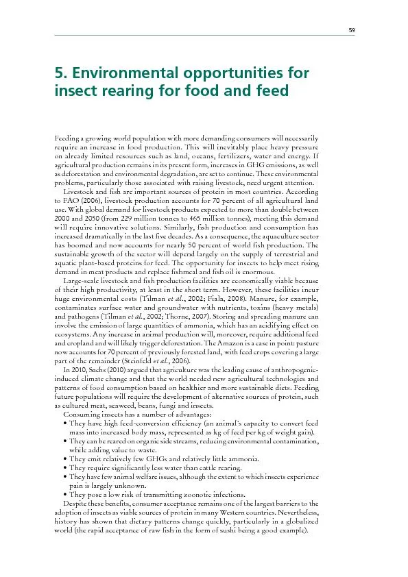 5. nvironmental opportunities for insect rearing for food and feed Fee