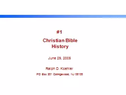 #1 Christian Bible History