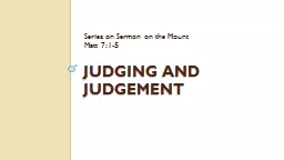 Judging and Judgement
