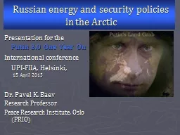 Russian energy and security policies