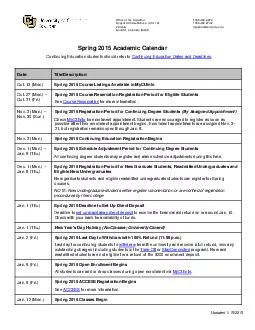 Spring  Academic Calendar Continuing Education student