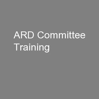 ARD Committee Training