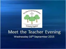 m Meet the Teacher Evening