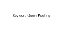 Keyword Query Routing
