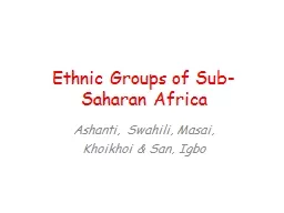 Ethnic Groups of Sub-Saharan Africa