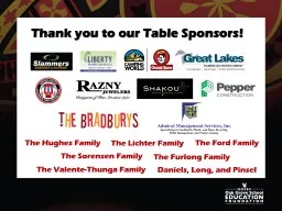 Thank you to our Table Sponsors!