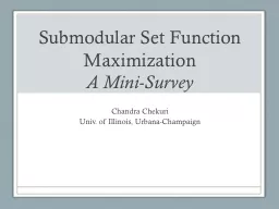 Submodular Set Function Maximization