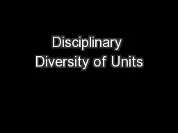 Disciplinary Diversity of Units