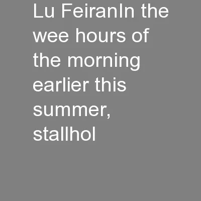 Lu FeiranIn the wee hours of the morning earlier this summer, stallhol