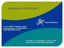 Reporting with CBISA Online™