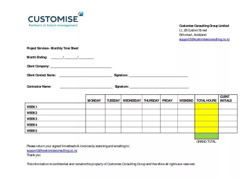 Customise Consulting Group Limited