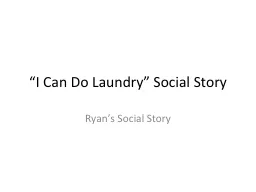 “I Can Do Laundry” Social Story