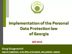 Implementation of the Personal Data Protection law