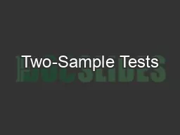 Two-Sample Tests