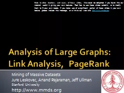 Analysis of Large Graphs:
