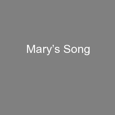 Mary’s Song