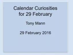 Calendar Curiosities