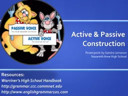 Active & Passive Construction