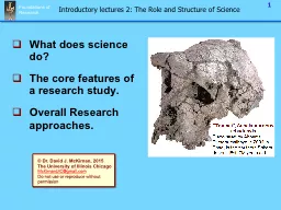 Introductory lectures 2: The Role and Structure of Science