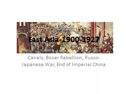 East Asia 1900-1927