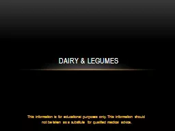 Dairy & Legumes