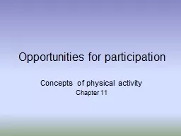 Opportunities for participation
