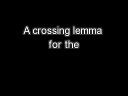 A crossing lemma for the