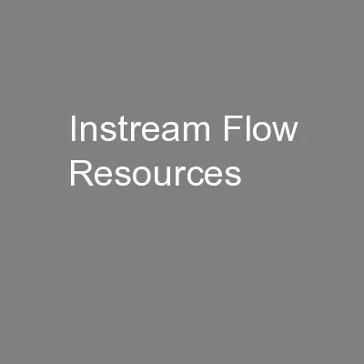 Instream Flow Resources