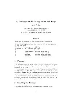 A Package to Set Margins to Full Page Patrick W
